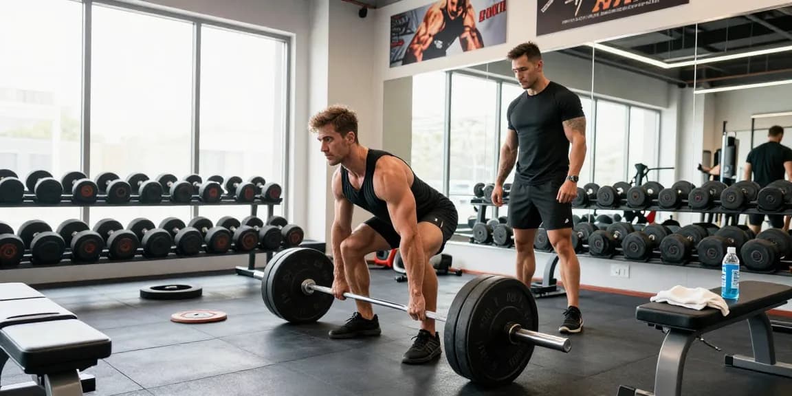Professional bodybuilder lifting weights at the gym using Prime Pharma Steroiden for optimal performance.