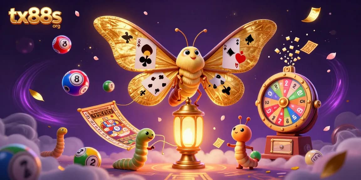 Engage with tx88s org's 3D illustration celebrating dynamic gambling elements and vibrant themes.