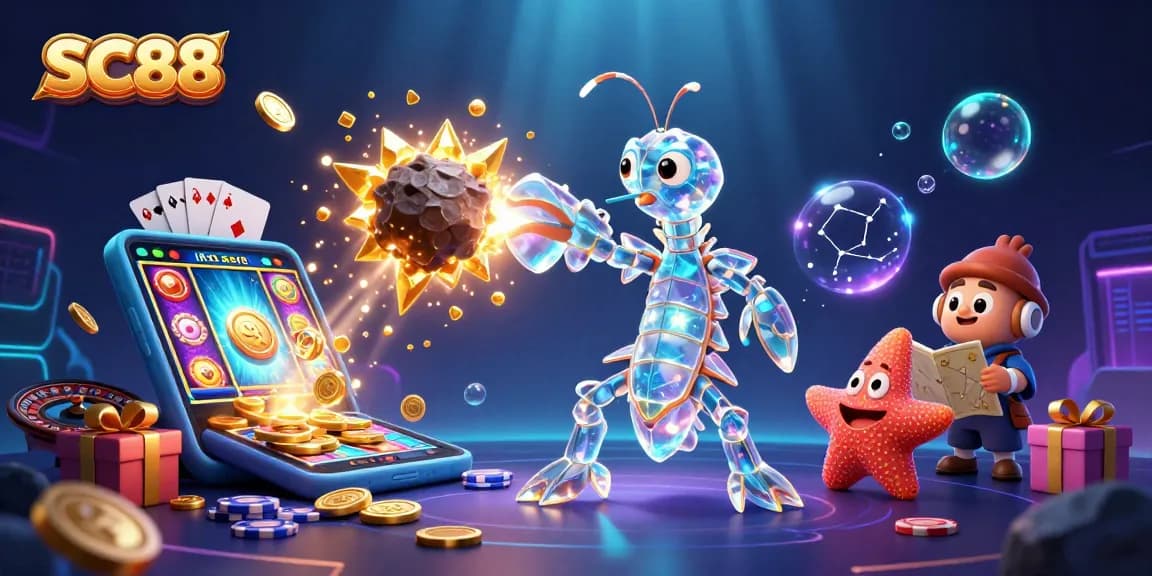 Experience exhilarating gaming at SC88 with vibrant slot games and treasure-filled asteroids.