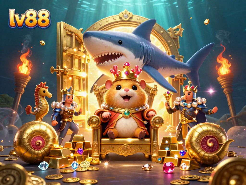 Experience thrilling games at lv88 with our vibrant underwater casino illustration.