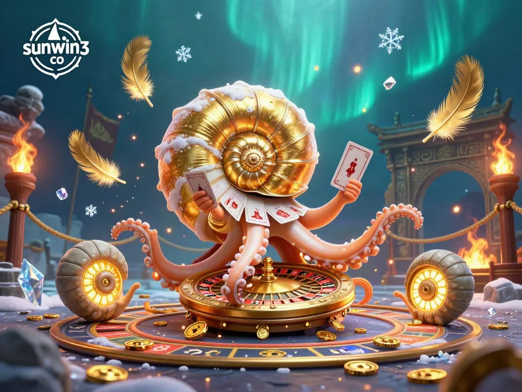 Experience thrilling gameplay with sunwin3 co, featuring a dynamic nautilus roulette wheel and glowing ammonite companions.