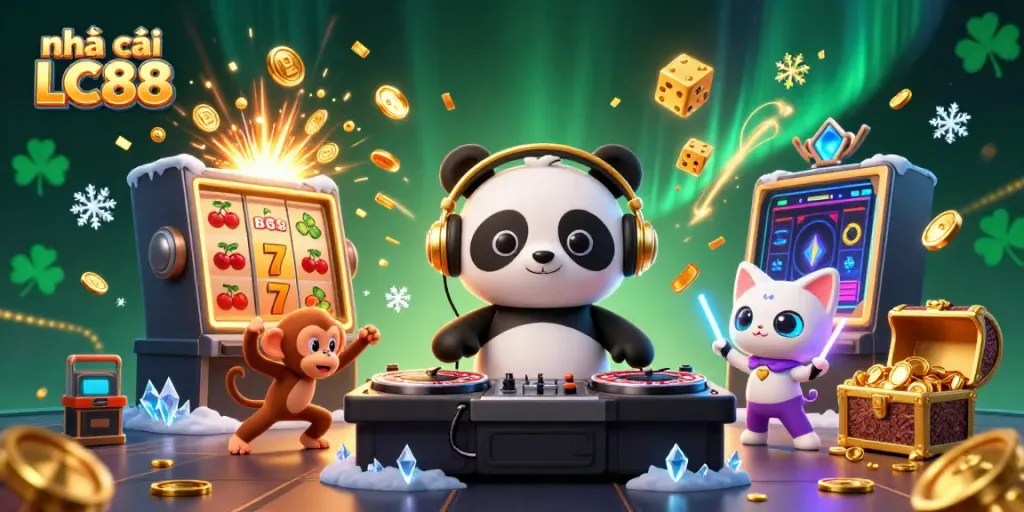 Experience the excitement of nhà cái LC88 with vibrant characters and dynamic casino elements.