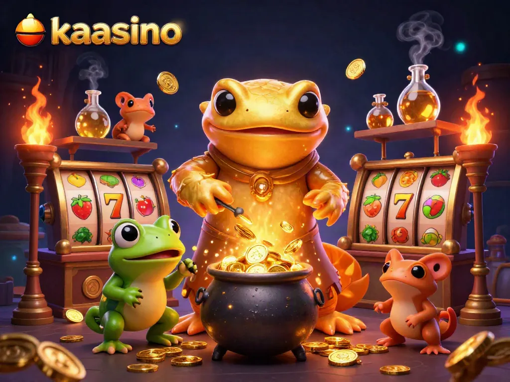 Kaasino slots buzz with lively gold coins and vibrant characters crafting winning combinations.