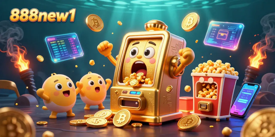 Win big with the 888new1 slot machine as coins overflow, showcasing thrilling casino excitement.