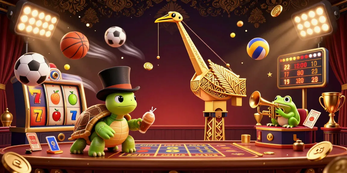 Experience thrilling action at online casinos with vibrant, dynamic characters and casino elements.