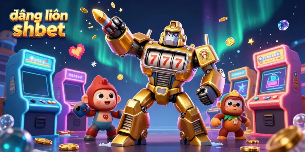 Engage with the thrilling world of đăng nhập shbet featuring a golden gorilla mech and dynamic game elements.