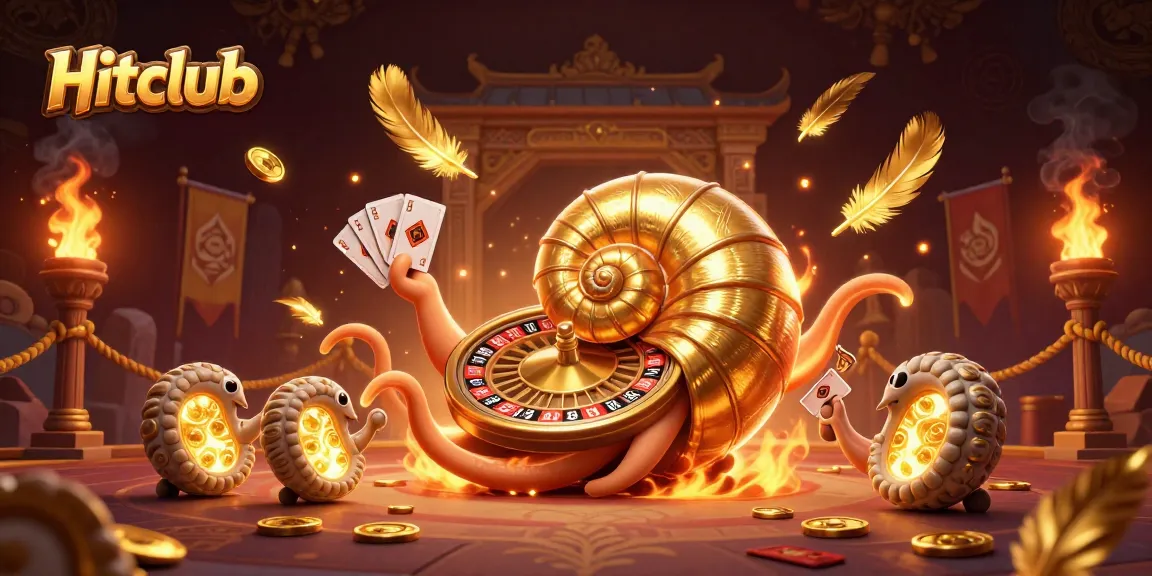Engage in thrilling gameplay at Hitclub, where the vibrant scene captivates with a giant nautilus dealer and glowing ammonite companions.