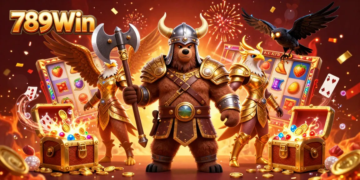 Bet on thrilling adventures at 789Win with a Viking berserker bear, eagle, and magical elements!