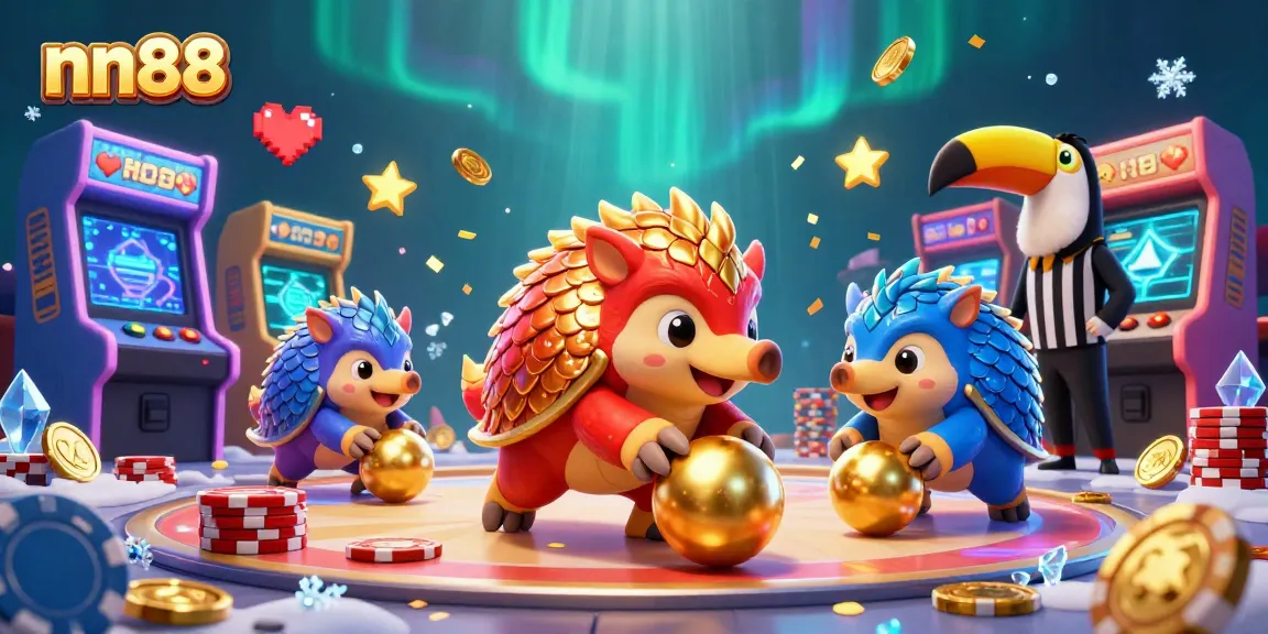 Experience the thrilling rivalry in nn88 as colorful pangolins bowl through poker chips.