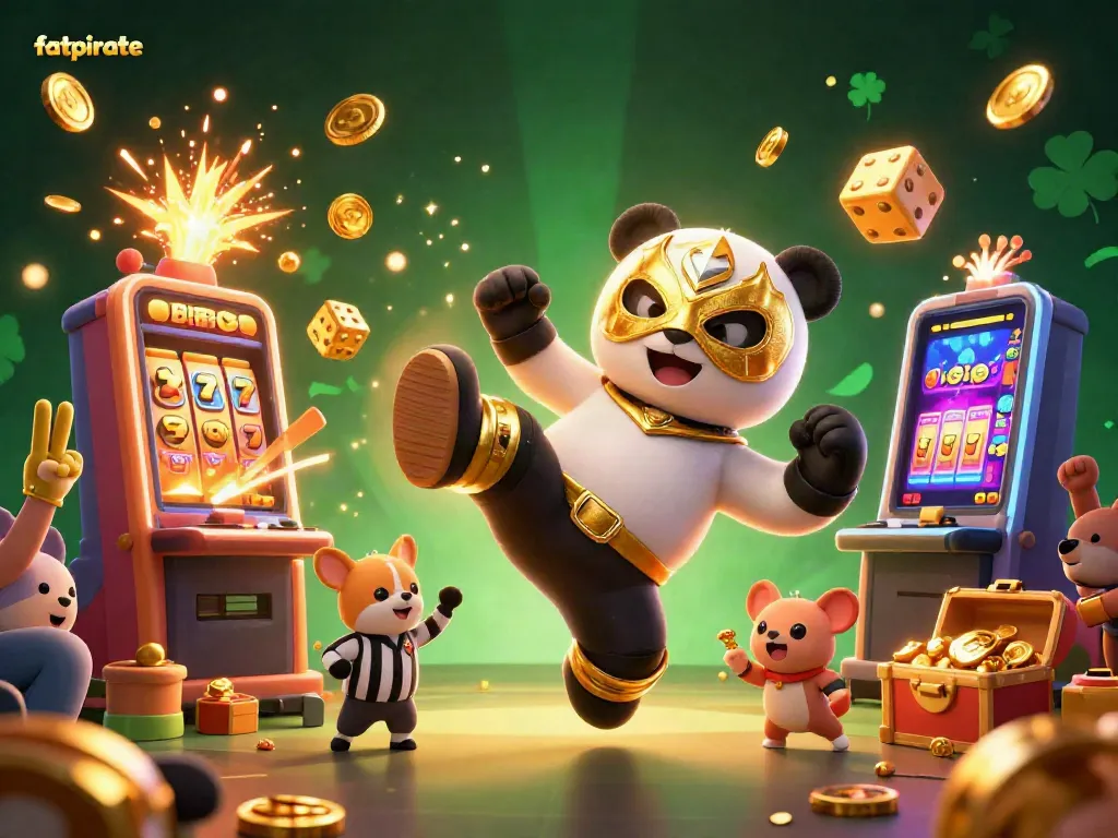 FatPirate's thrilling casino experience comes to life with a dynamic wrestling panda, jackpot-winning slots, and vibrant animal fans.