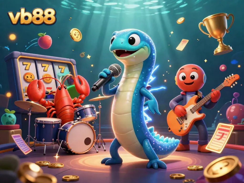 Experience thrilling gameplay with vb88 as the electric eel DJ and band rock the underwater casino.