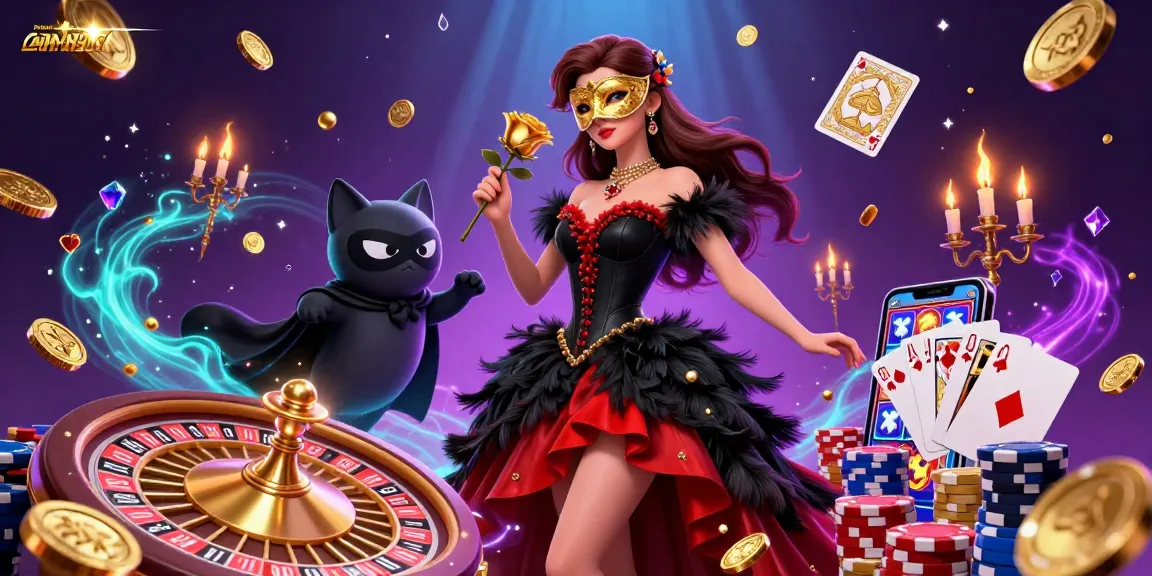 PANGKALANSLOT brings excitement with a stunning 3D woman in a dramatic gown, surrounded by casino elements.