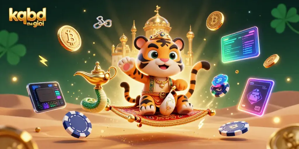 Win big with live updates on kqbd the gioi featuring a vibrant scene with 3D characters and crypto elements.