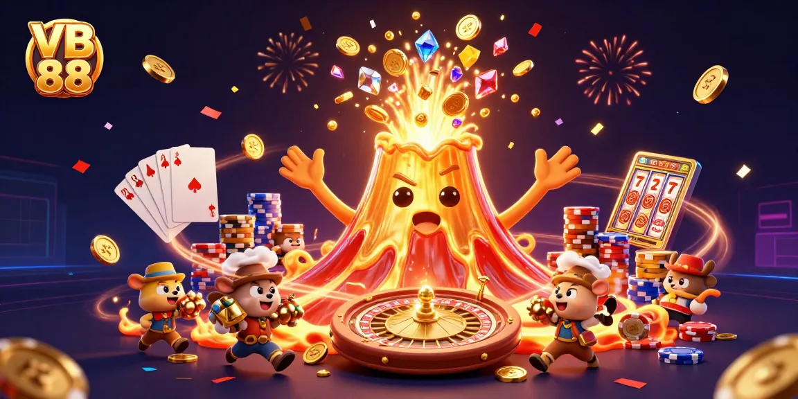 Experience exciting wins at VB 88 with a thrilling 3D casino scene full of treasures.