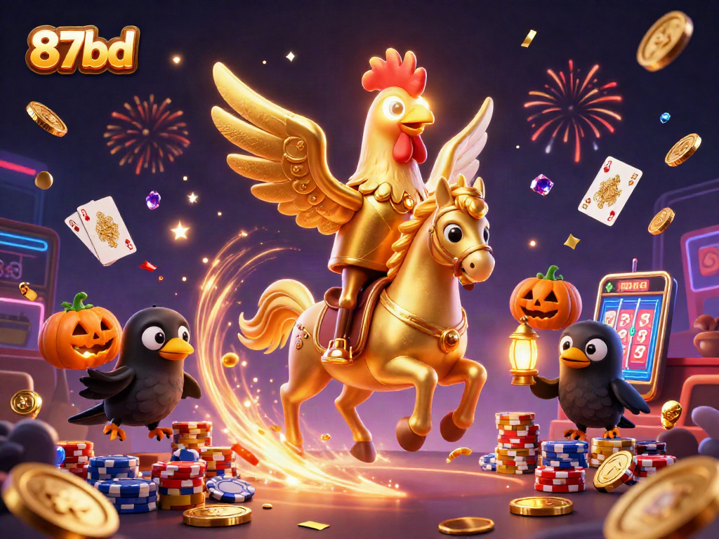Experience the thrill of 87bd with a vibrant casino scene featuring gaming excitement.