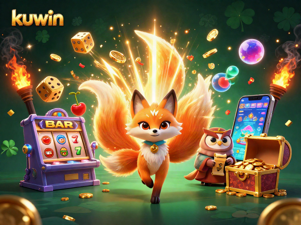Kuwin spirit guides players to jackpots with vibrant electronic casino elements, enhancing gambling excitement.