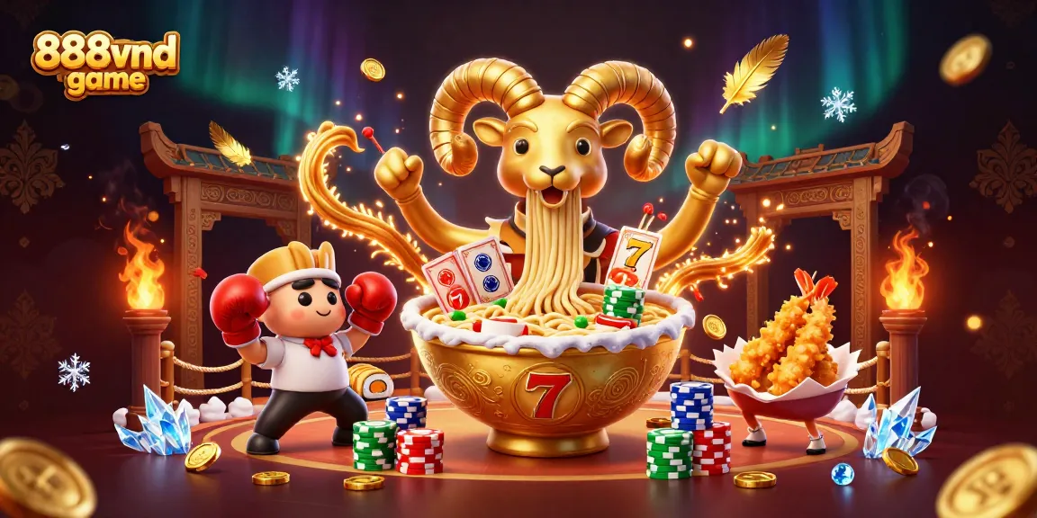 Experience the thrilling action of the 888vnd game with dynamic cartoon characters in a casino-themed arena.