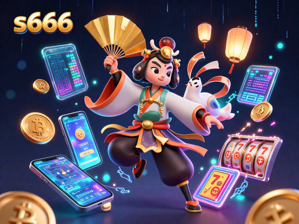 Experience the thrilling games on s666 with vibrant cartoon characters and crypto elements!