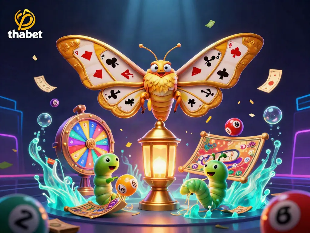 Experience thrilling gameplay at Thabet with vibrant digital illustrations showcasing dynamic casino elements and exotic characters.