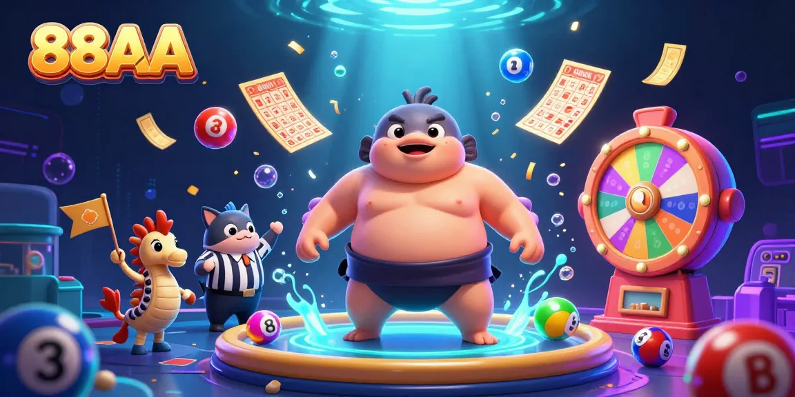 Play exciting casino games with 88AA, featuring a lively underwater scene with colorful lottery elements.