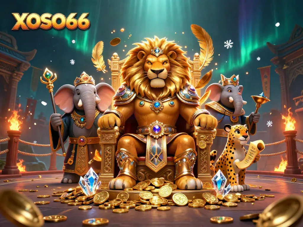 Experience thrilling wins with XOSO66 in this ultra-detailed casino scene of charm and excitement.