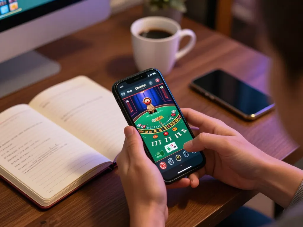 Experience the thrill at Trang Chủ Jun88 with a player using a mobile app for blackjack.