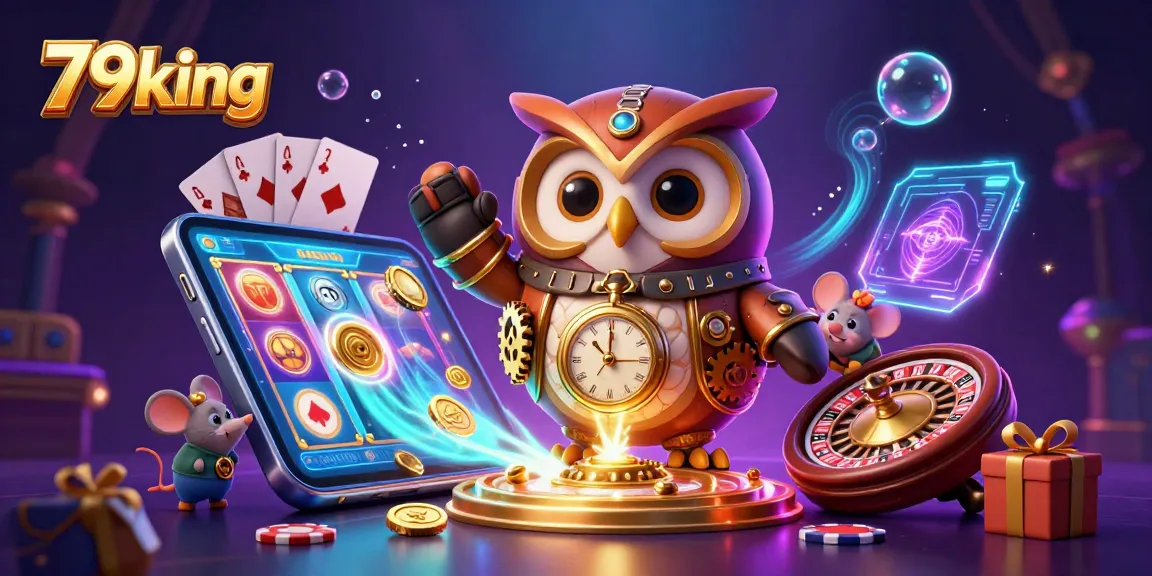 Experience thrilling gaming at 79king with steampunk characters and vibrant casino elements.