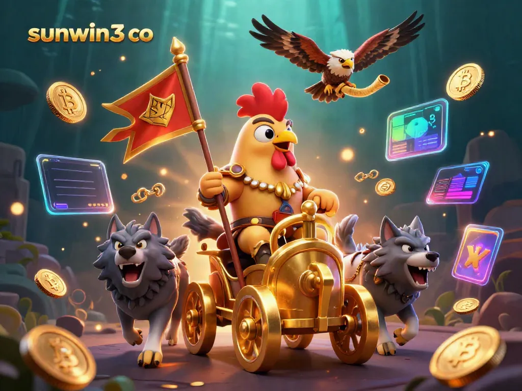 Immerse in thrilling gameplay with sunwin3 co featuring a rooster warlord in a dynamic casino scene.
