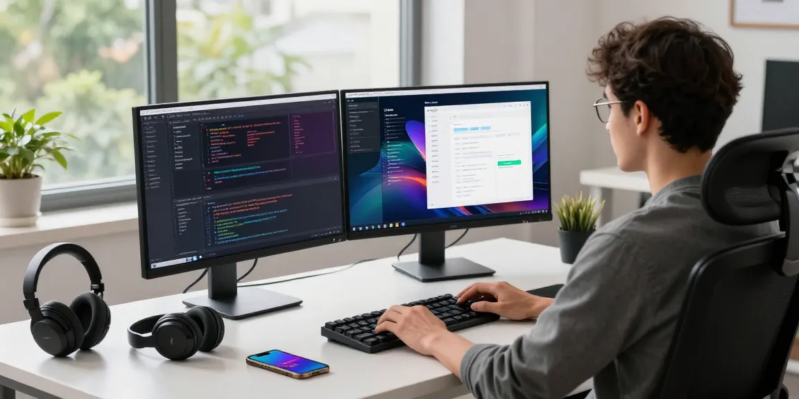 快连 software installation process in a modern tech workspace with coding interface and productivity tools.