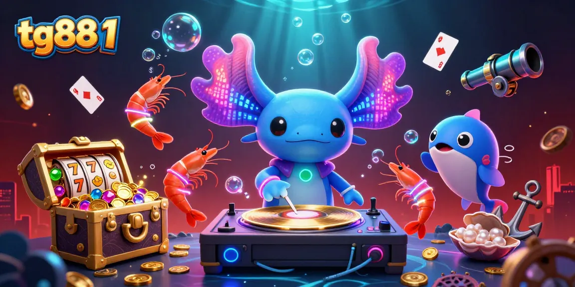 Experience excitement with tg88 1 as a dynamic DJ leads a colorful underwater casino party