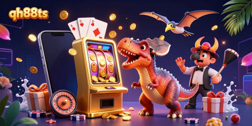 Experience the excitement of qh88ts with a jackpot scene featuring dynamic characters and vibrant casino elements.