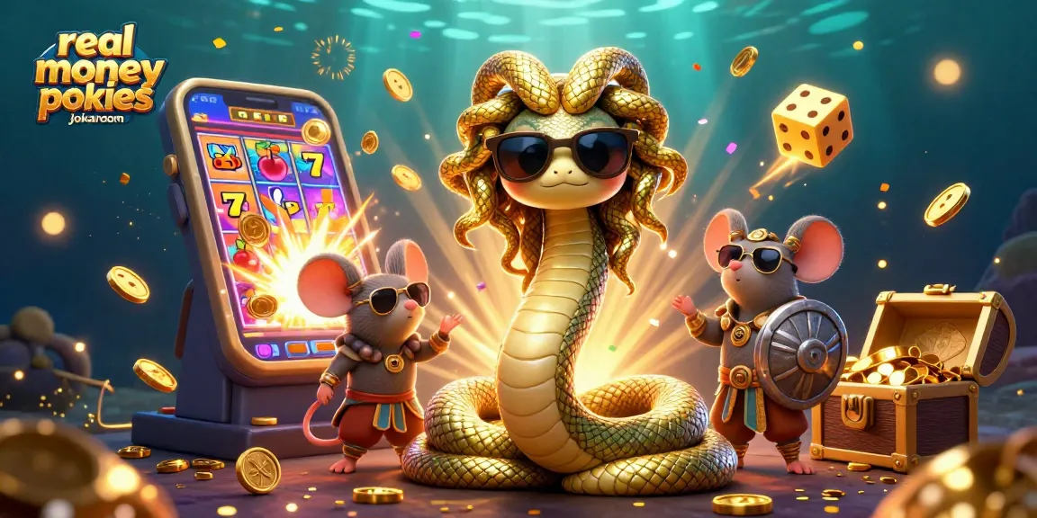 Experience engaging gameplay with real money pokies jokaroom featuring vibrant characters and a slot machine.
