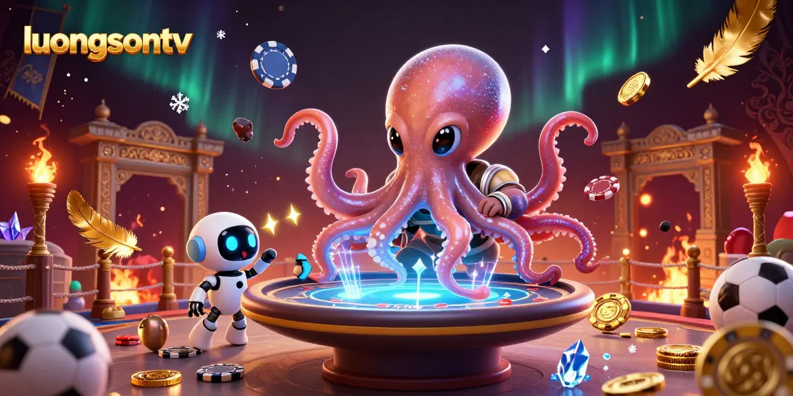 luongsontv delivers engaging sports betting experiences with dynamic visuals of an alien octopus at a poker table.