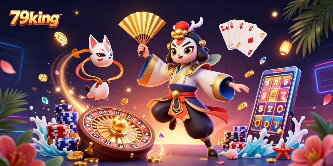 Win big with 79king in this vibrant casino scene, featuring dynamic characters and thrilling game elements.